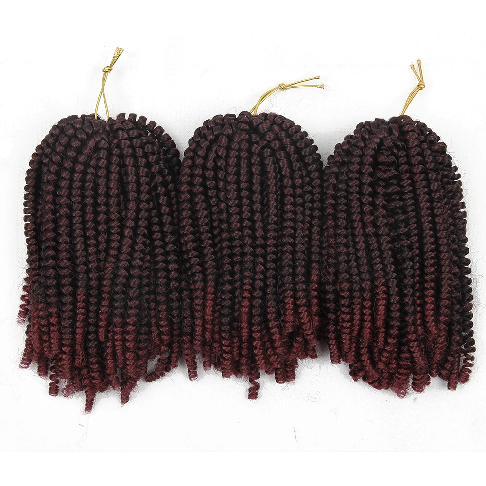 Ombre Spring Twist Hair Kanekalon Synthetic Hair Extensions Braids Kinky Curly Twists (4)