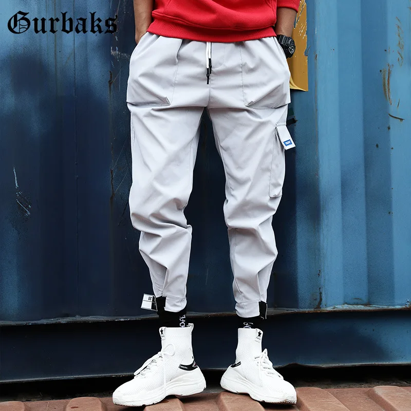 

Outdoor 2019 elastic waist drawstring hip hop harem teenagers pants men cargo overalls trekking multi pocket camping trousers