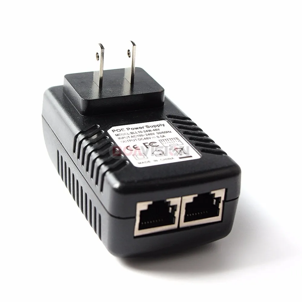 48V 0.5A источник питания от сети Ethernet локальная сеть CCTV Мощность адаптер 15,4 W, Пин(личный номер) POE 4/5(+), 7/8(-) совместим с IEEE802.3af для IP Камера