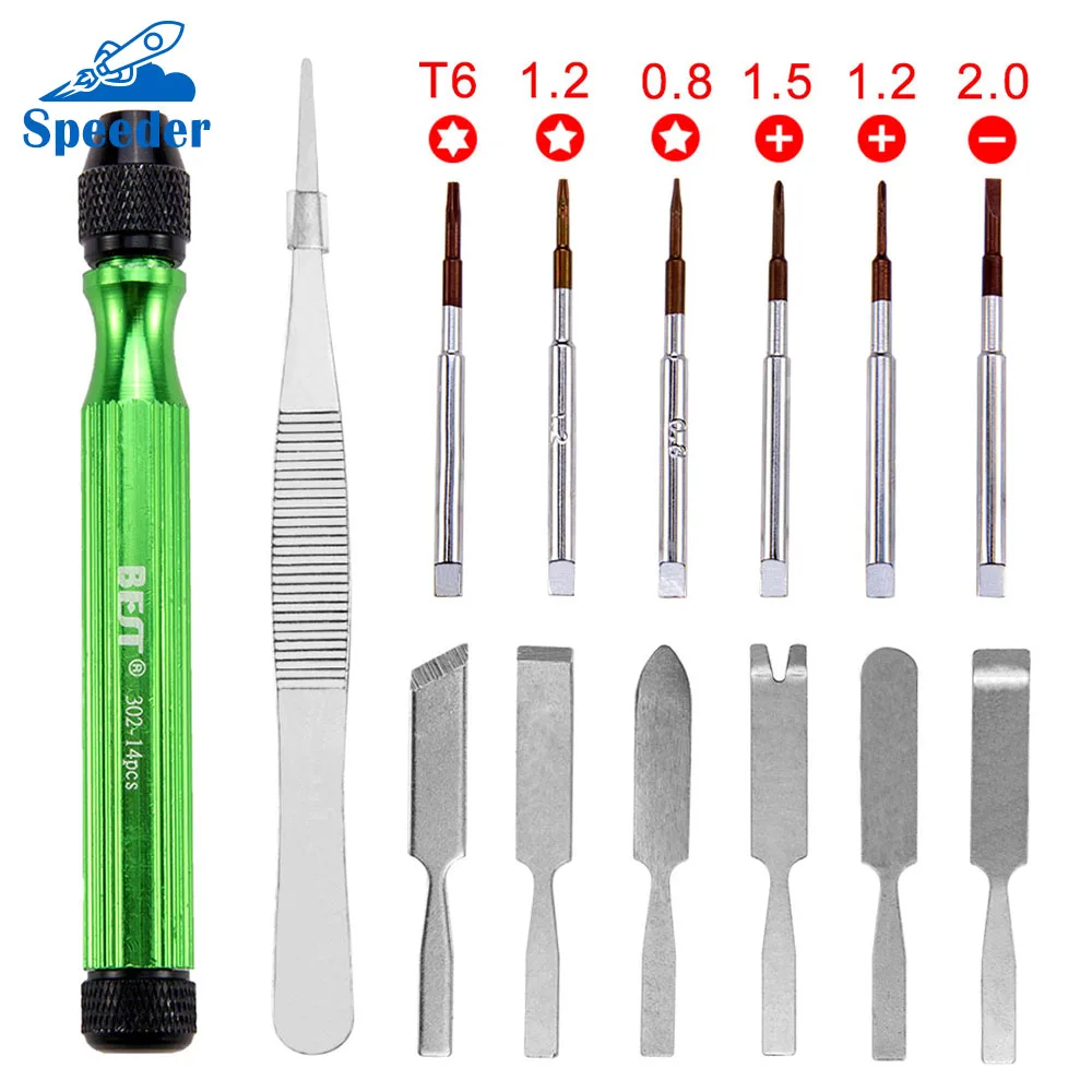 

BST-302 14 in 1 Multi Repairing Tool Box Opening Tools Kit for iPhone 6 7 Plus 5S mobile Phones Screwdriver Full Set