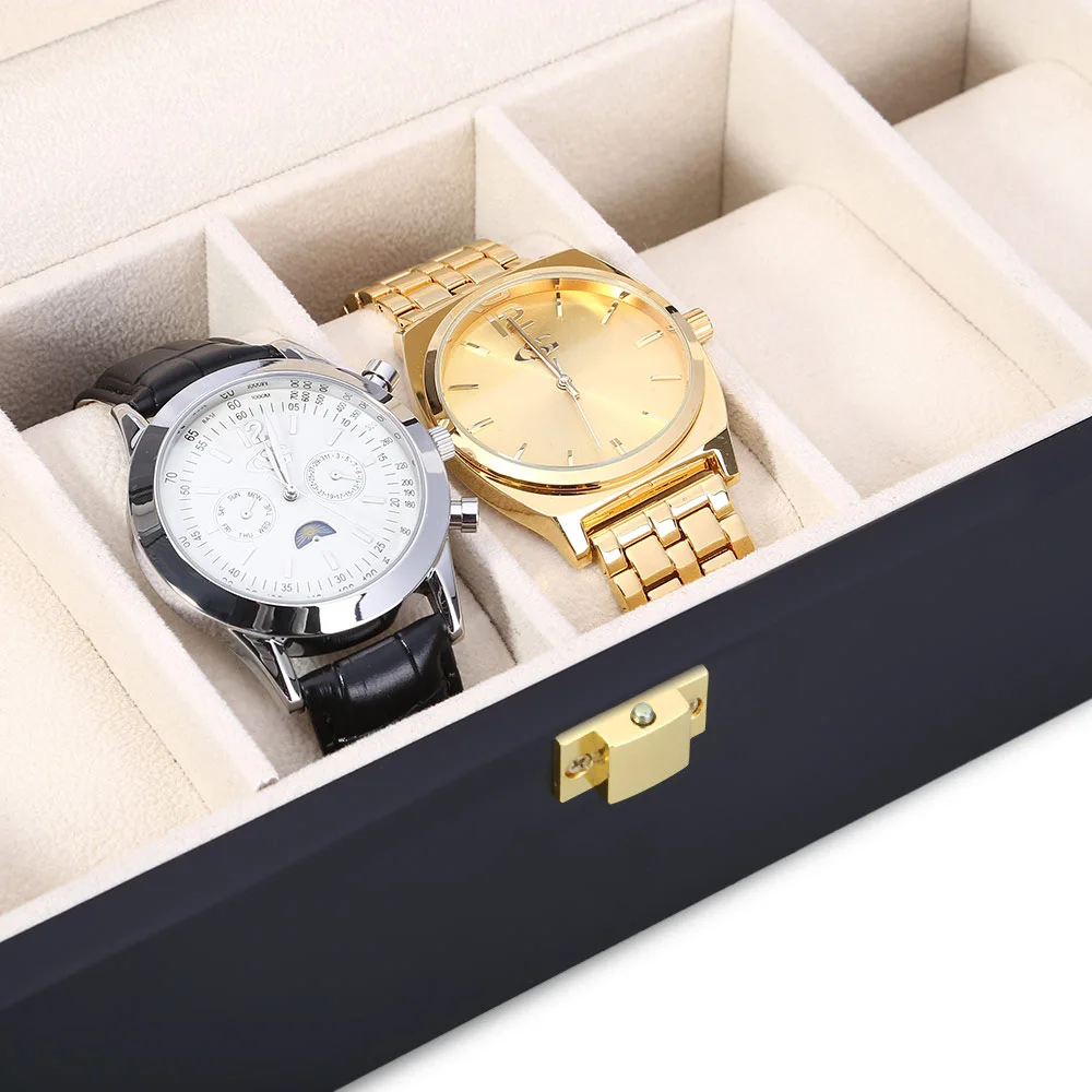 6 Slots Wood Watch Display Case Watches Box
