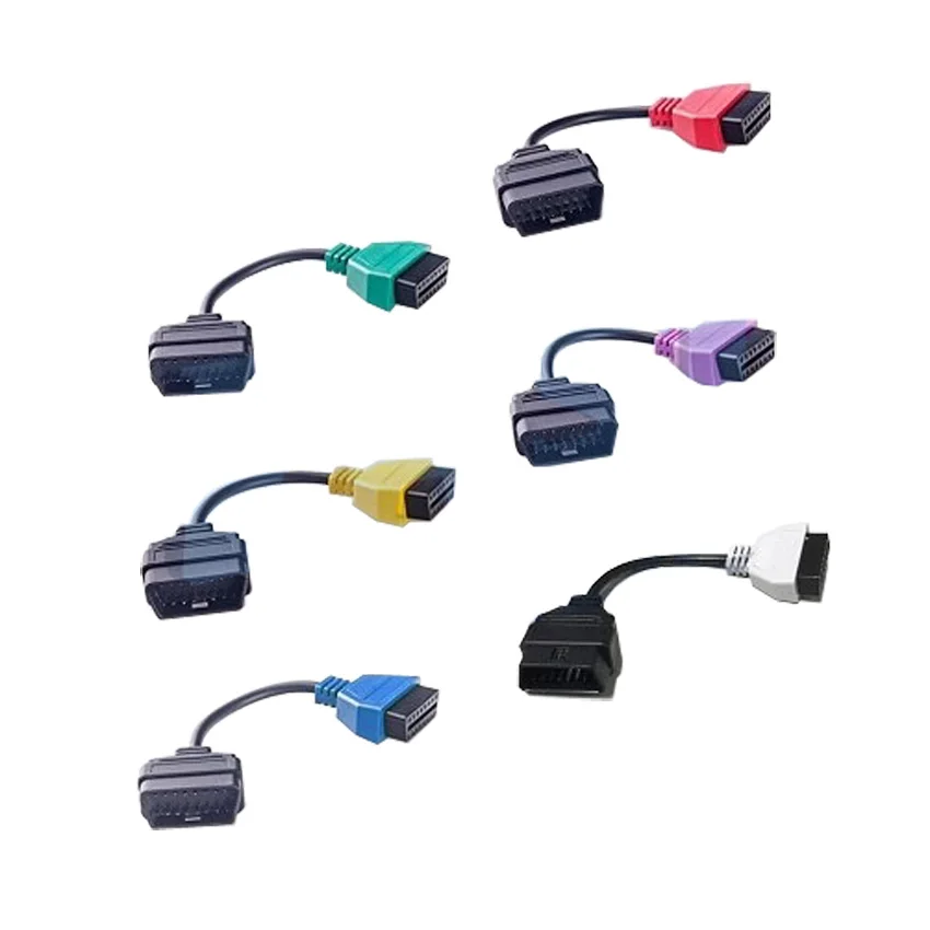 

6 Color Diagnostic Cables Leads for MultiECUScan / FiatECUScan for Fiat , Alfa Romeo and Lancia 3pcs/set Adaptors A1, A2 and A3