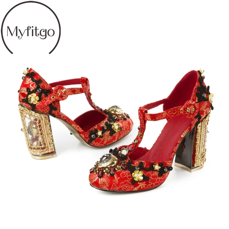 Myfitgo Handmade Luxury Dress Shoes Women Pumps Pearls Flower Embroidery Woman High Heels T-strap Sandals Ladies Fashion Heels Myfitgo Handmade Luxury Dress Shoes Women Pumps Pearls Flower Embroidery Woman High Heels T-strap Sandals Ladies Fashion Heels