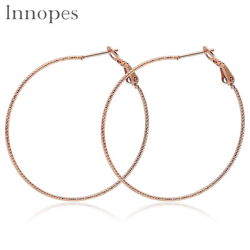 

Innopes trendy gold hoop earrings hyperbole big circle earrings stainless steel round fashion jewelry earrings for women