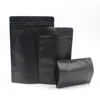 Multi-size 50pcs Heat Sealable Zipper Top Food Coffee Storage Bags Matte Black Aluminum Foil Stand Up Zip Lock Plastic Bag Pouch 1
