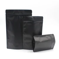 Multi-size 50pcs Heat Sealable Zipper Top Food Coffee Storage Bags Matte Black Aluminum Foil Stand Up Zip Lock Plastic Bag Pouch 1
