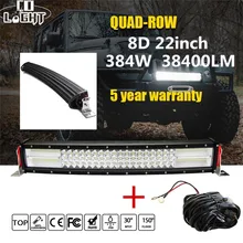 CO 22 ”Offroad Levou Barra de LUZ Curvo 8D Led Trabalho Leve Bar Combo 384 W Auto Lâmpada de Condução para Gaz Uaz Lada Niva Jeep ATV 12 V 24 V