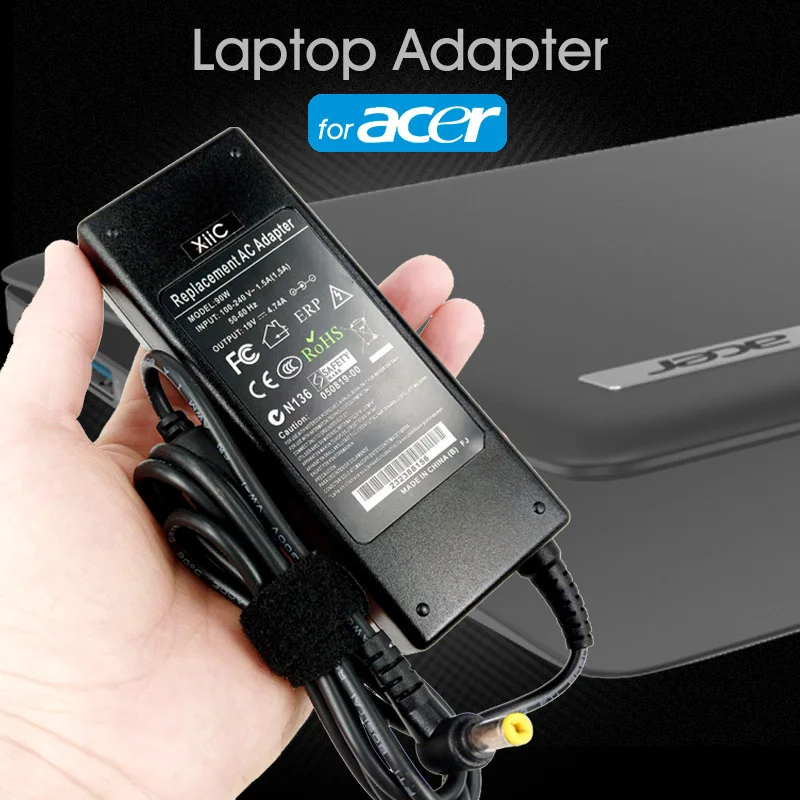 XiiC 19 в 4.74a 90 Вт 5,5*1,7 мм адаптер для ноутбука acer Aspire TraveMate NEC Liteon зарядное устройство для ноутбука AC питание ноутбука адаптер