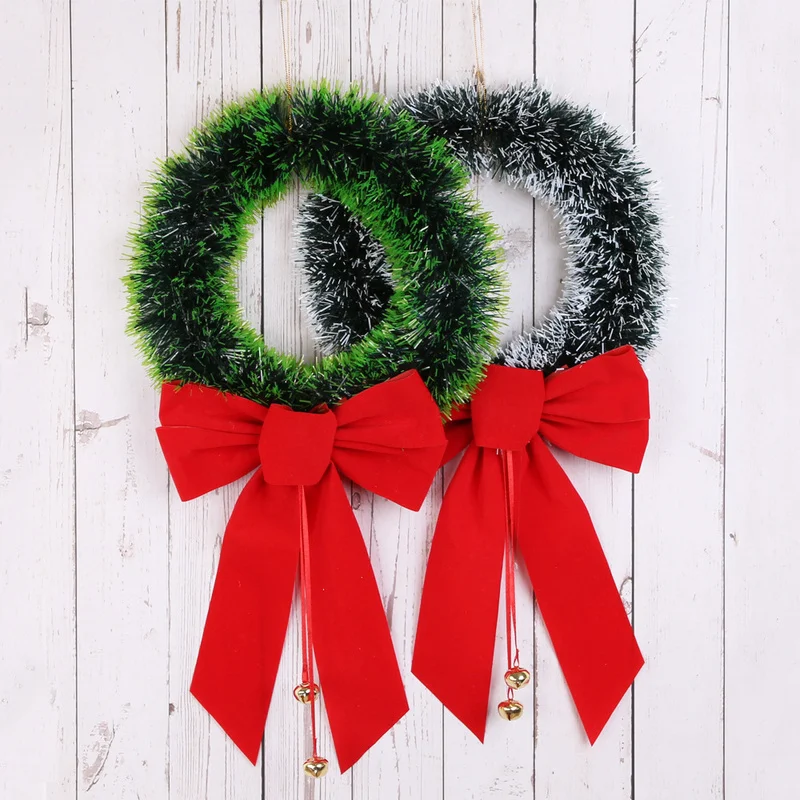 

1 Pcs 52.5* 30cm Christmas Wreath Pine Decorative Garland Christmas Green Artificial Christmas Tree Rattan Banner Decoration