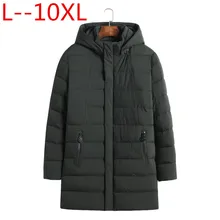 Большие размеры 10XL 8XL 6XL, новая одежда, куртки, деловое длинное плотное зимнее пальто, Мужская однотонная парка, модная верхняя одежда, большие размеры