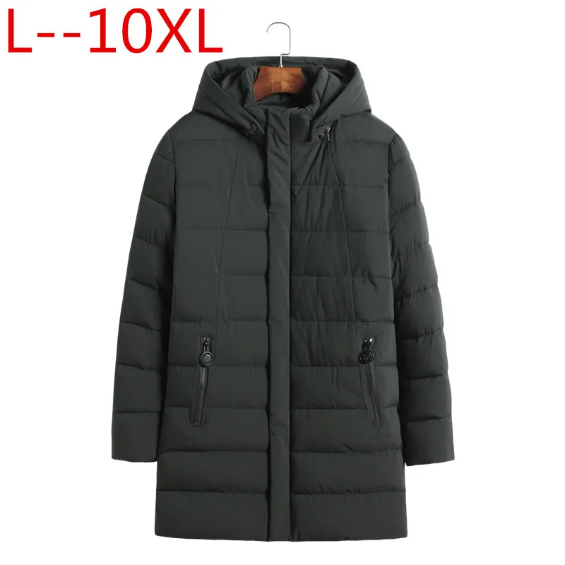 Большие размеры 10XL 8XL 6XL новая одежда куртки деловое длинное Толстое Зимнее