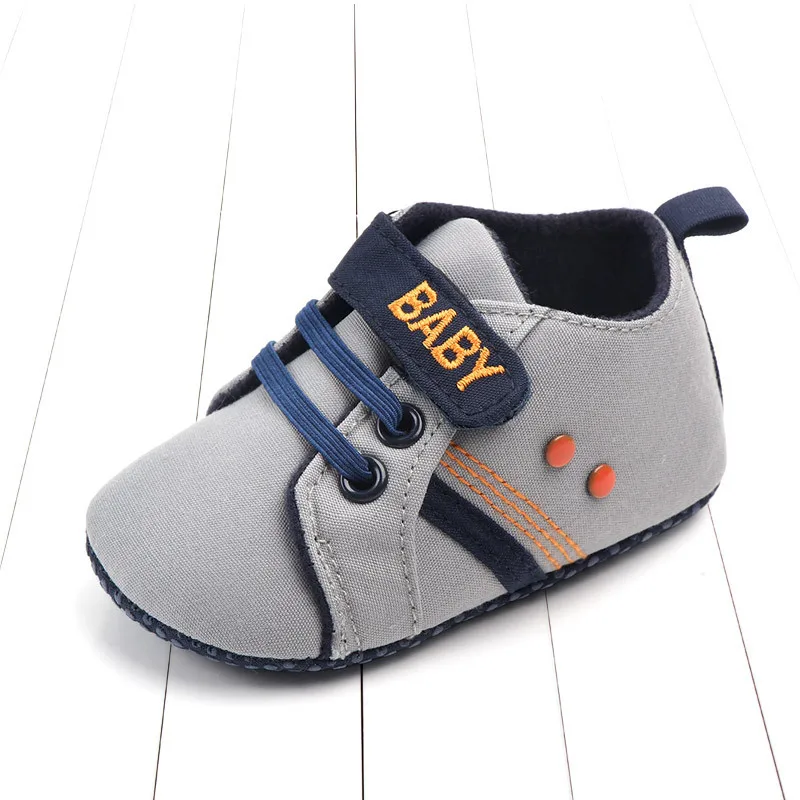 Г. Новая Брендовая обувь для маленьких девочек Спортивная повседневная обувь для малышей от 0 до 18 месяцев, для новорожденных мягкая подошва, кроссовки, хлопковая обувь для кроватки от 0 до 18 месяцев - Цвет: gray