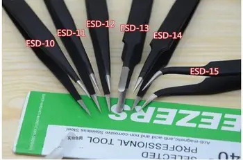 

1set 6pcs / set Different size Vetus ESD Tweezers Tweezer ESD-10 ESD-11 ESD-12 ESD-13 ESD-14 ESD-15