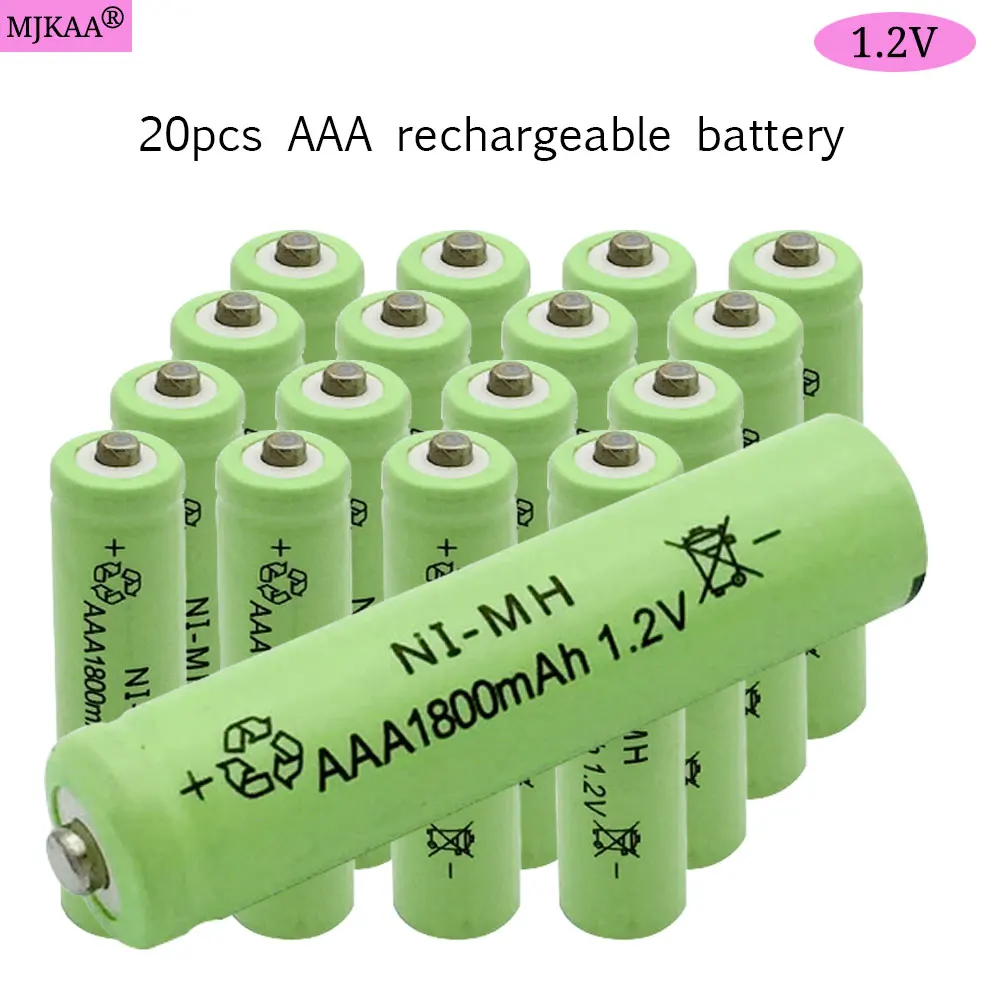 

Hot sale 12pcs 20pcs AAA 1800mAh 1.2 V Quanlity Rechargeable Battery NI-MH 1.2V Rechargeable 3A Battery Baterias Bateria