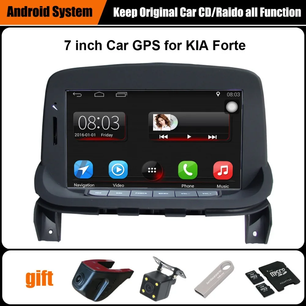  Upgraded Original Car multimedia Player Car GPS Navigation Suit to KIA Forte Support WiFi Smartphon