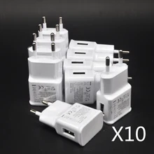 10 Pçs/lote 5V 2A Plugue DA UE Adaptador USB Carregador de Viagem Parede Para Samsung galaxy S5 S4 S6 nota 3 2 Para iphone 5 6 7 HTC Huawei Xiaomi