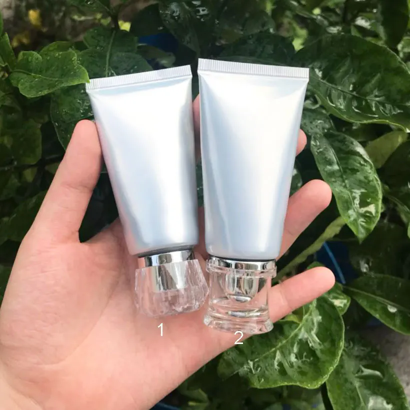 

300pcs 50ml/g High Class Empty Silver Eye Cream Storage Tube, Cosmetic Soft Hose Containers,Squeeze Skin Care Cream Soft Tube