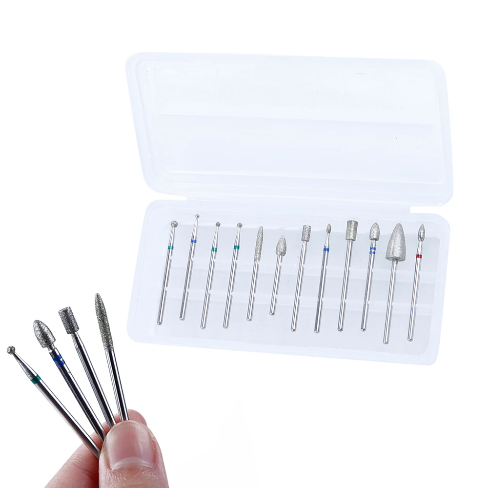 

12PCS Nail Drills Electric Apparatus for Manicure 3/32'' Cuticle Remover Milling Drill Bit Set Gel Pedicure Cutter Kit Nail Art