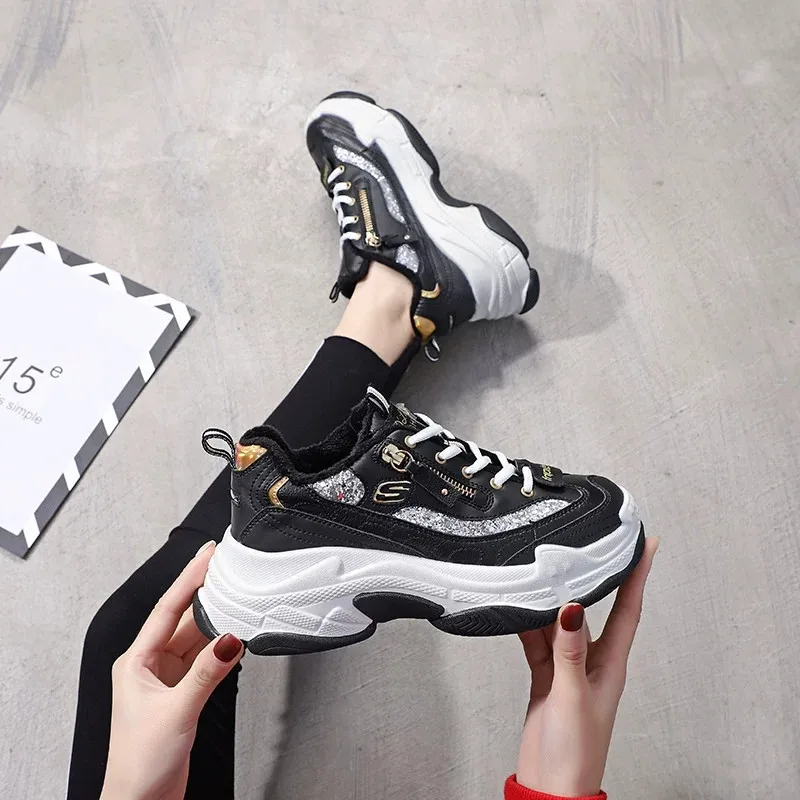 Женская обувь кроссовки из натуральной кожи на платформе zapatos de mujer женская с