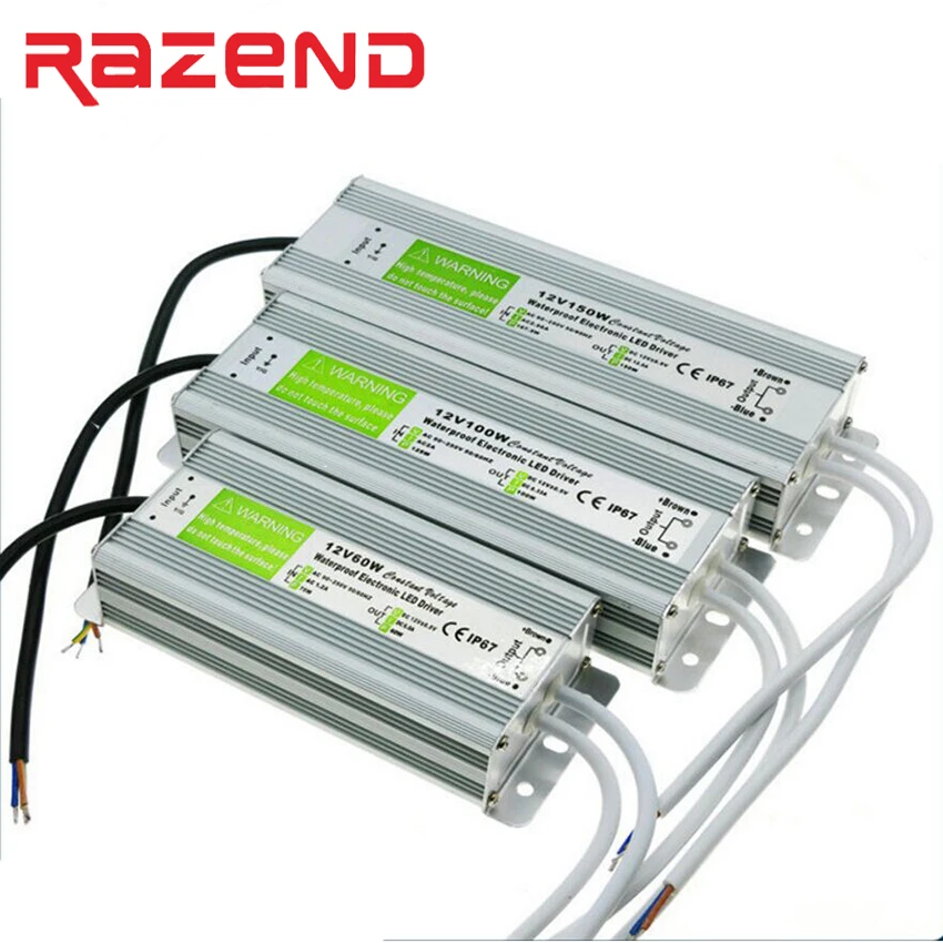 

IP67 Waterproof Electronic LED strip Driver Power Supply Transformer AC 240V - DC 12V 10W 20W 30W 45W 50W 60W 80W 100W 120W 200W
