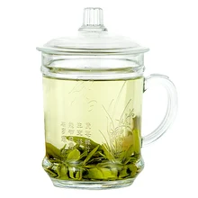 Креативная современная стеклянная кружка Бытовая термостойкая Питьевая заварка офисная чайная чашка Мужская чашка с ручкой и крышка прозрачная кружка