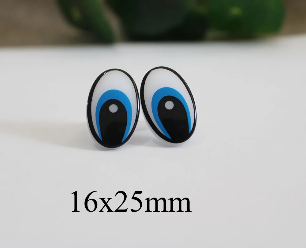 24pcs/lot mix styles cartoon plastic safety toy eyes& washer for diy plush doll-12 styles option - Цвет: 16x25mm