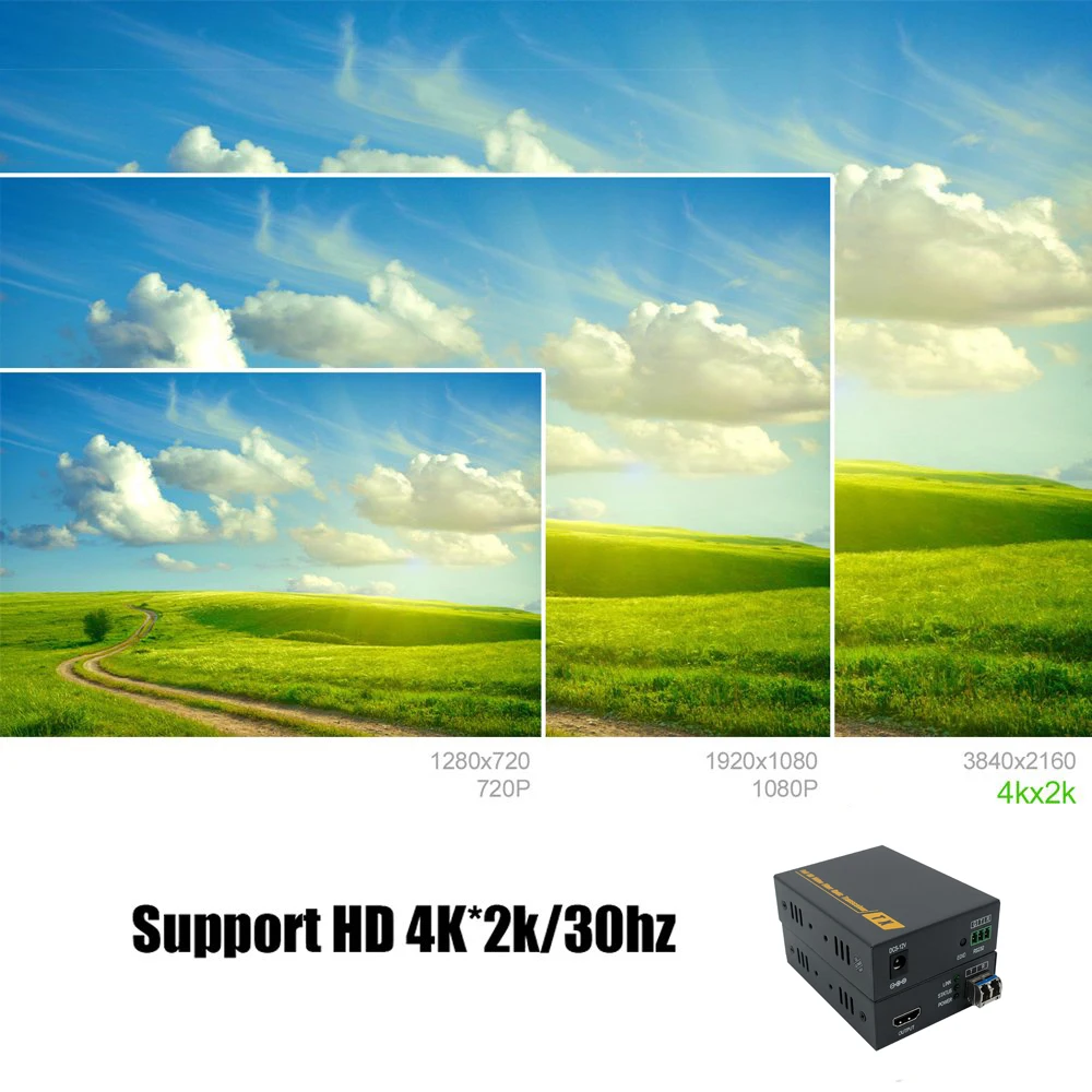 Высокое качество 4 K HDMI Оптическое волокно расширители 4Kx2K @ 30 Гц распаковать HD видео/аудио через оптическое волокно al media преобразователи sfp