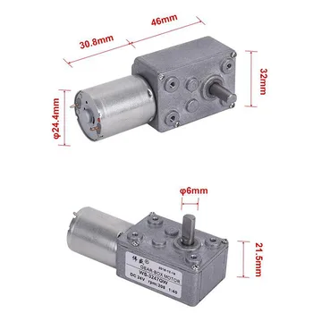

DC 12V 24V Gear Reduction Motor Worm Reversible High Torque Turbo Geared Motor 3-160RPM Mini Electric Gearbox Reducer