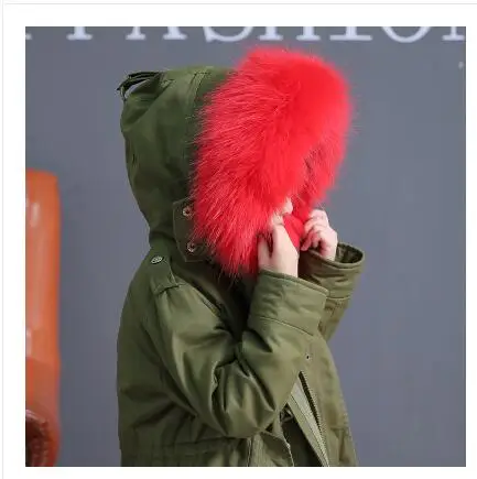 Ywstt/детская одежда для мамы и ребенка, детское зимнее пальто с мехом кролика Рекс, Детское пальто с капюшоном, однотонное длинное пальто для девочек - Цвет: Бежевый