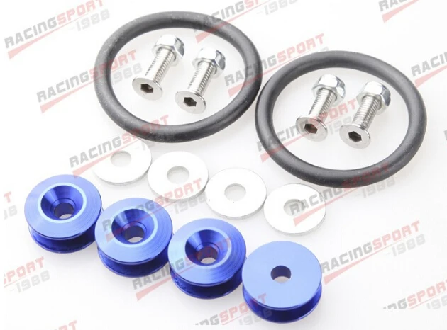 

BLUE ALUMINUM QUICK RELEASE FASTENERS KIT FOR BUMPER & TRUNK HATCH CAR/TRUCK QUKFAS-01-blue
