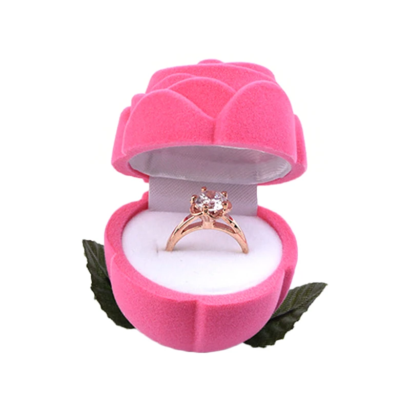 

Romantic Rose Ring Box Personalized Wedding Originality Gift Box Valentines Engagement Box Jewelery Packaging Box