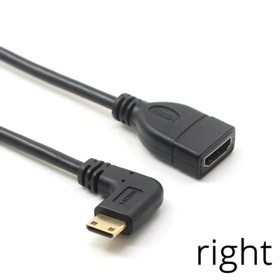 Вверх вниз правый угловой мини HDMI к HDMI Мужской к женскому кабелю 10 см для портативных ПК HDTV Тип C hdmi мини hdmi Угловой адаптер - Цвет: Right