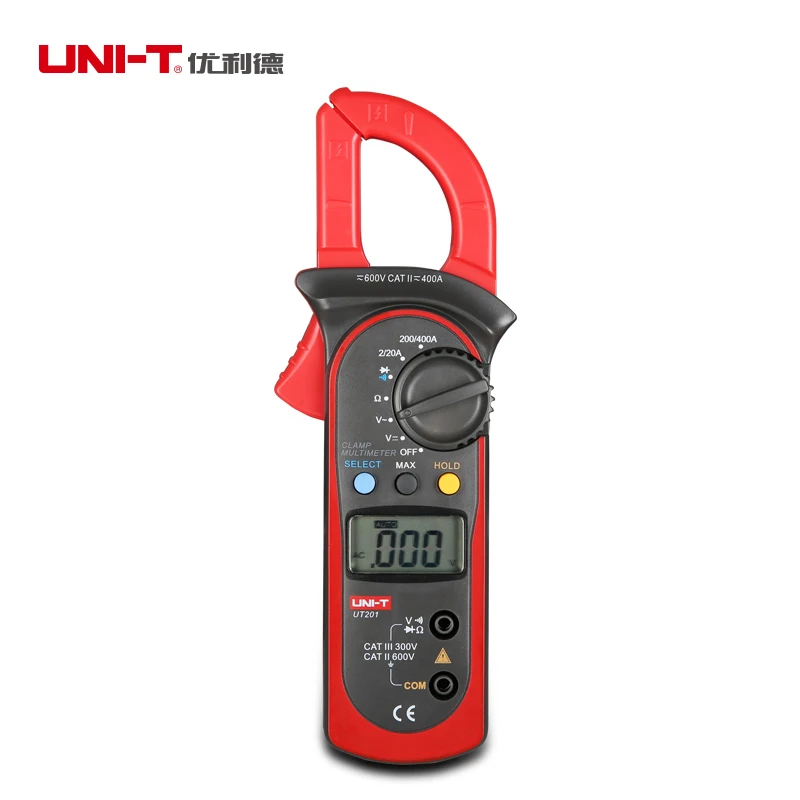 

Free Shipping UNI-T UT202A LCD Digital Clamp Multimeters AC DC Voltage Ampere Ohm Tester