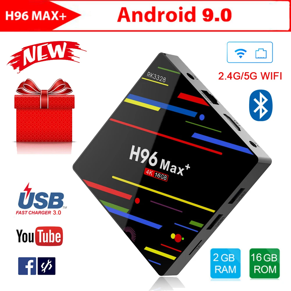 H96 MAX Plus Android 9 0 Декодер каналов кабельного телевидения Коробки 4 K со сверхвысоким