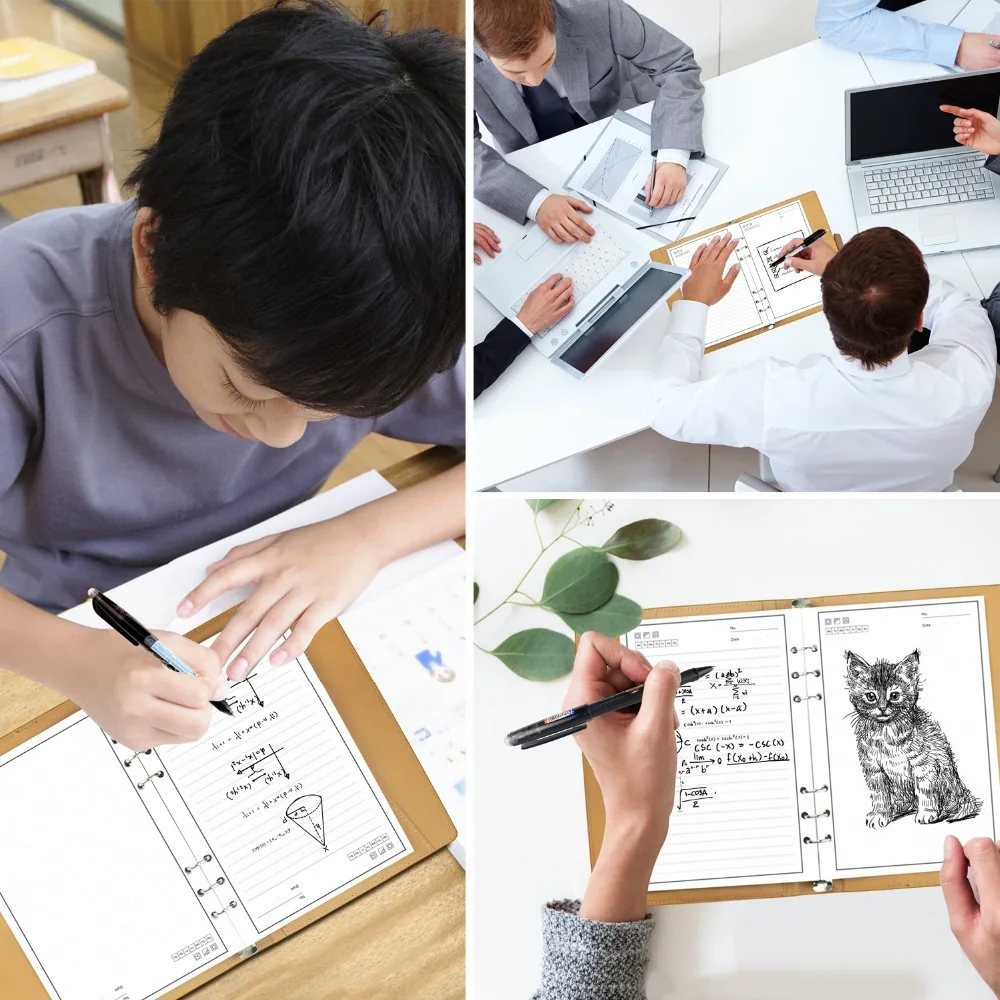 Cena NEWYES A5 Smart kasowalna notatnik czarna skóra wielokrotnego użytku drut związany wymienny papier pamiętnik notatnik fala chmura notatnik 2019 prezent