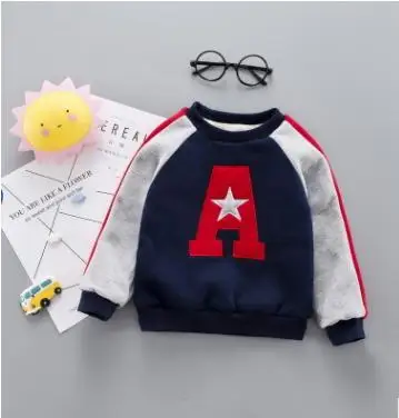 

Letter Print Kids Clothes 2019 Autumn Winter Fashion Casual Baby Boys Girls Clothes Plus Velvet Children Outwear SY-F185001