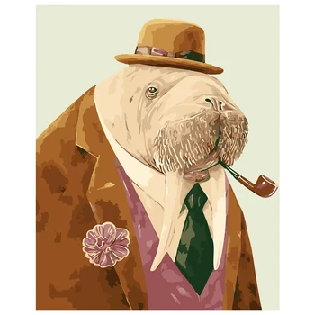 

Frameless pictures Painting By Numbers DIY Digital Oil Painting On canvas Romantic 40x50cm The Leopard master Home decorations