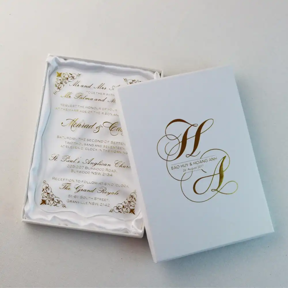 30pcs Personalized Gold Foil Acrylic Wedding Invitation Cards For Party Invitations And Free Printed Gold Foil White Boxes Invitation Card White Cardfree Cards Aliexpress