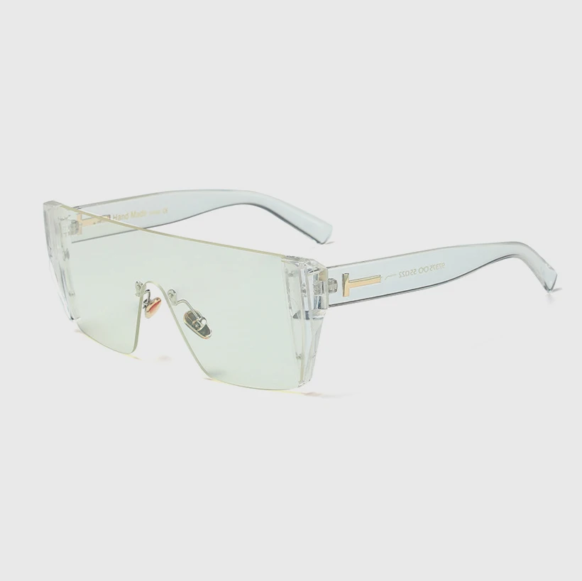 Модные женские солнцезащитные очки в квадратном стиле, оригинальные, брендовые, дизайнерские, ss246 - Цвет линз: C10 CLEAR