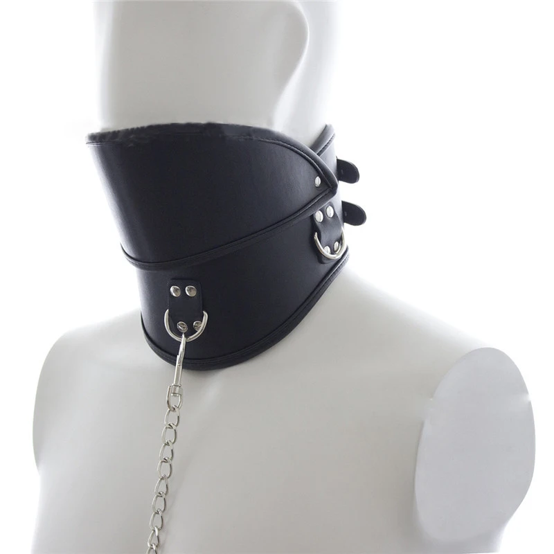 sex products Balck Leather Fetish Bondage Sex Collar And Leash Adult Game Collars Sex Toys Slave Collar Erotic Neck Collar shop