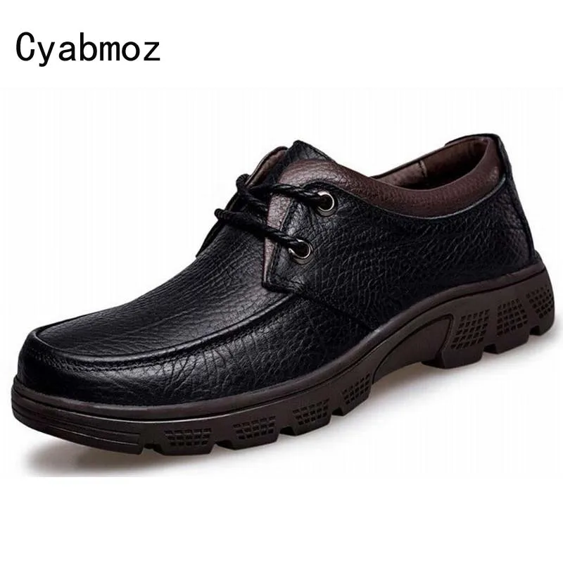 Высокого качества для мужчин обувь из натуральной кожи случайные мужчины формальная обувь износостойкий водонепроницаемый оксфорд обувь для мужчин большой размер теплой обуви