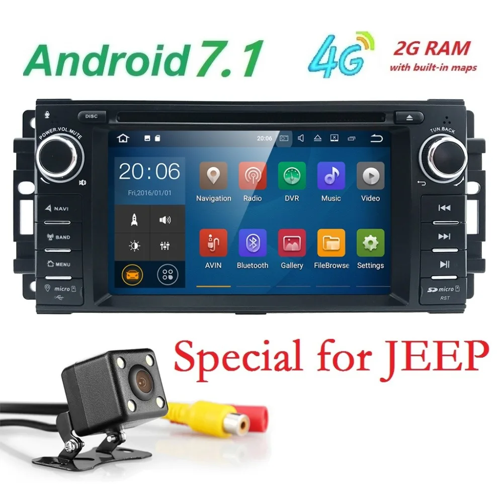 2Din Android 7.1 Car DVD Player AutoRadio For jeep compass Chrysler