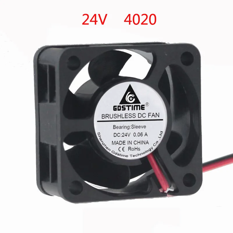 

2pcs/lot 40*40*20mm DC24V 4020 brushless fan 2pin high speed 6000RPM ventilation fan