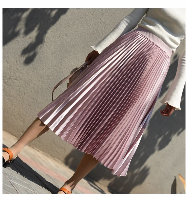 Fanco осенние женские длинные юбки модные брендовые трапециевидные женские плиссированные юбки с высокой талией женские миди юбки