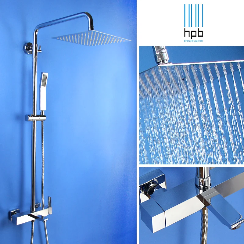 

Square shower set full copper faucet shower water mixing valve air injection technique