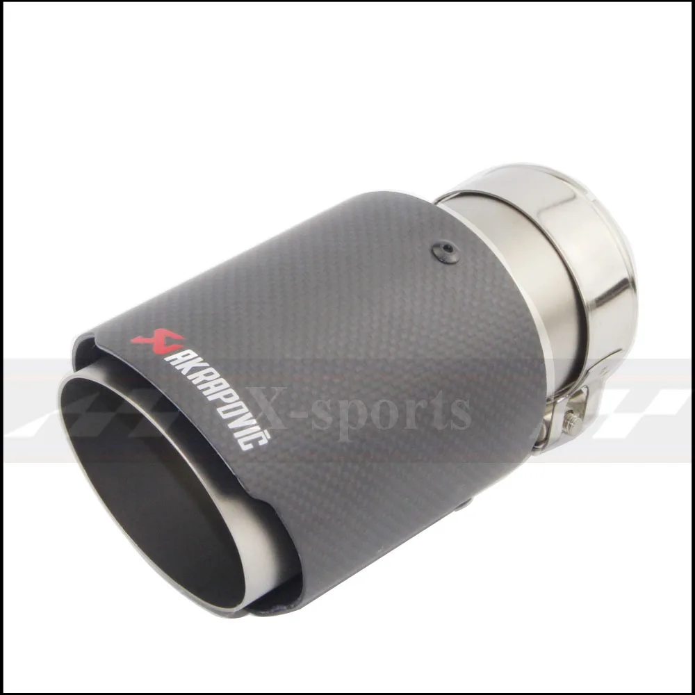 

Akrapovic Plain Weave Matte Carbon Car Exhaust System Muffler Plain Tip Tail Pipes Universal Sandblasting Stainless Steel Trim