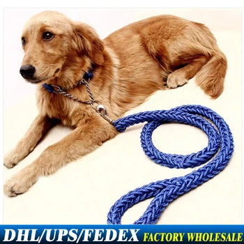 

50Pcs/Lot Nylon Weave Big Dog Leashes Collar + Leash M Size 1.5 * 130cm