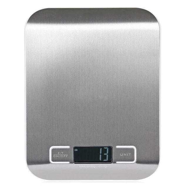 Lcd Digital Kitchen Scale Fingerprint Proof Stainless Steel Platform Lcd Digital Kitchen Scale Fingerprint Proof Stainless Steel Platform 5000g 1g Weighing Device With