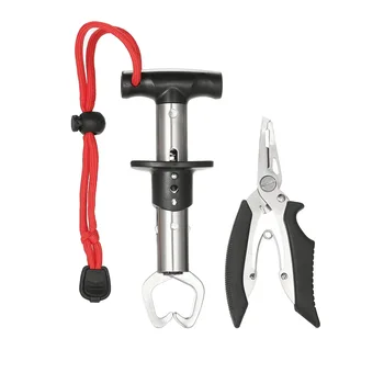 

Multifunctional T Handle Stainless Steel Fish Lip Gripper Grip Pliers Set Fishing Tackle Control Fish Plier Fishing Tool