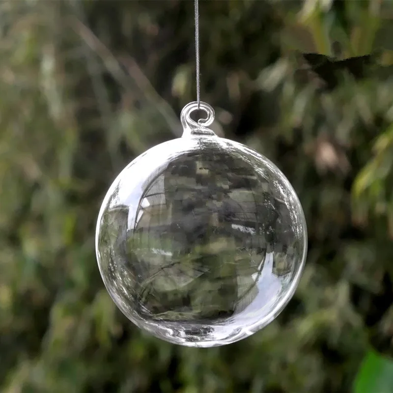 Diameter=7cm Mini Size Christmas Ball Transparent Glass Globe Hotel School Window Wedding Decoration Glass Ball Christmas Day